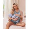 image:imageEkouaer Women Maternity Nursing Pajama Set Breastfeeding Double Layer Pregnancy Pjs Set Sleeveless Top amp Shorts with PocketsTie Dyegrey