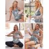 image:imageEkouaer Women Maternity Nursing Pajama Set Breastfeeding Double Layer Pregnancy Pjs Set Sleeveless Top amp Shorts with PocketsTie Dyegrey