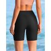 image:imageEkouaer Womens 85 Board Shorts High Waisted Swim Shorts Cross Waist Beach Surf Swimwear Swimsuit Bottoms with Pocket S3XLAblack01