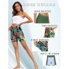 image:imageEkouaer Womens 85 Board Shorts High Waisted Swim Shorts Cross Waist Beach Surf Swimwear Swimsuit Bottoms with Pocket S3XLAred Tropical Flowers01