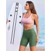 image:imageEkouaer Womens 85 Board Shorts High Waisted Swim Shorts Cross Waist Beach Surf Swimwear Swimsuit Bottoms with Pocket S3XLArmy Green