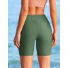 image:imageEkouaer Womens 85 Board Shorts High Waisted Swim Shorts Cross Waist Beach Surf Swimwear Swimsuit Bottoms with Pocket S3XLArmy Green
