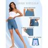 image:imageEkouaer Womens 85 Board Shorts High Waisted Swim Shorts Cross Waist Beach Surf Swimwear Swimsuit Bottoms with Pocket S3XLDark Blue