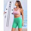 image:imageEkouaer Womens 85 Board Shorts High Waisted Swim Shorts Cross Waist Beach Surf Swimwear Swimsuit Bottoms with Pocket S3XLIce Green