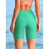 image:imageEkouaer Womens 85 Board Shorts High Waisted Swim Shorts Cross Waist Beach Surf Swimwear Swimsuit Bottoms with Pocket S3XLIce Green
