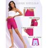 image:imageEkouaer Womens 85 Board Shorts High Waisted Swim Shorts Cross Waist Beach Surf Swimwear Swimsuit Bottoms with Pocket S3XLRose Red
