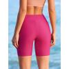 image:imageEkouaer Womens 85 Board Shorts High Waisted Swim Shorts Cross Waist Beach Surf Swimwear Swimsuit Bottoms with Pocket S3XLRose Red