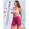 image:imageEkouaer Womens 85 Board Shorts High Waisted Swim Shorts Cross Waist Beach Surf Swimwear Swimsuit Bottoms with Pocket S3XLRose Red