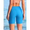 image:imageEkouaer Womens 85 Board Shorts High Waisted Swim Shorts Cross Waist Beach Surf Swimwear Swimsuit Bottoms with Pocket S3XLSea Blue