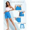 image:imageEkouaer Womens 85 Board Shorts High Waisted Swim Shorts Cross Waist Beach Surf Swimwear Swimsuit Bottoms with Pocket S3XLSea Blue