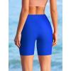 image:imageEkouaer Womens 85 Board Shorts High Waisted Swim Shorts Cross Waist Beach Surf Swimwear Swimsuit Bottoms with Pocket S3XLSky Blue