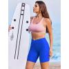 image:imageEkouaer Womens 85 Board Shorts High Waisted Swim Shorts Cross Waist Beach Surf Swimwear Swimsuit Bottoms with Pocket S3XLSky Blue