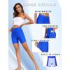 image:imageEkouaer Womens 85 Board Shorts High Waisted Swim Shorts Cross Waist Beach Surf Swimwear Swimsuit Bottoms with Pocket S3XLSky Blue