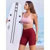 image:imageEkouaer Womens 85 Board Shorts High Waisted Swim Shorts Cross Waist Beach Surf Swimwear Swimsuit Bottoms with Pocket S3XLWine Red