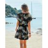 image:imageEkouaer Womens Cover Ups Casual Swimsuit Coverups Flowy Tie Waist Beach Cover Up DressBlack Leaf