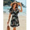 image:imageEkouaer Womens Cover Ups Casual Swimsuit Coverups Flowy Tie Waist Beach Cover Up DressBlack Leaf