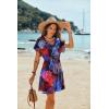 image:imageEkouaer Womens Cover Ups Casual Swimsuit Coverups Flowy Tie Waist Beach Cover Up DressBlack Red Leaf