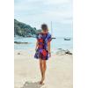 image:imageEkouaer Womens Cover Ups Casual Swimsuit Coverups Flowy Tie Waist Beach Cover Up DressBlack Red Leaf