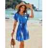image:imageEkouaer Womens Cover Ups Casual Swimsuit Coverups Flowy Tie Waist Beach Cover Up DressBlue Brush