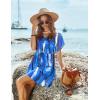image:imageEkouaer Womens Cover Ups Casual Swimsuit Coverups Flowy Tie Waist Beach Cover Up DressBlue Brush