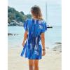 image:imageEkouaer Womens Cover Ups Casual Swimsuit Coverups Flowy Tie Waist Beach Cover Up DressBlue Brush
