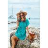 image:imageEkouaer Womens Cover Ups Casual Swimsuit Coverups Flowy Tie Waist Beach Cover Up DressBlue Green