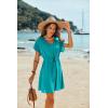 image:imageEkouaer Womens Cover Ups Casual Swimsuit Coverups Flowy Tie Waist Beach Cover Up DressBlue Green