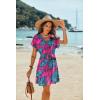 image:imageEkouaer Womens Cover Ups Casual Swimsuit Coverups Flowy Tie Waist Beach Cover Up DressBlue Rose Leaf