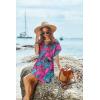 image:imageEkouaer Womens Cover Ups Casual Swimsuit Coverups Flowy Tie Waist Beach Cover Up DressBlue Rose Leaf