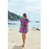 image:imageEkouaer Womens Cover Ups Casual Swimsuit Coverups Flowy Tie Waist Beach Cover Up DressBlue Rose Leaf