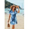 image:imageEkouaer Womens Cover Ups Casual Swimsuit Coverups Flowy Tie Waist Beach Cover Up DressBlue Tie Dye