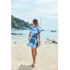 image:imageEkouaer Womens Cover Ups Casual Swimsuit Coverups Flowy Tie Waist Beach Cover Up DressBlue Tie Dye