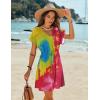 image:imageEkouaer Womens Cover Ups Casual Swimsuit Coverups Flowy Tie Waist Beach Cover Up DressColored Tie Dye