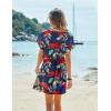image:imageEkouaer Womens Cover Ups Casual Swimsuit Coverups Flowy Tie Waist Beach Cover Up DressColorful Leaf