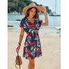 image:imageEkouaer Womens Cover Ups Casual Swimsuit Coverups Flowy Tie Waist Beach Cover Up DressColorful Leaf