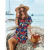 image:imageEkouaer Womens Cover Ups Casual Swimsuit Coverups Flowy Tie Waist Beach Cover Up DressColorful Leaf