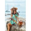 image:imageEkouaer Womens Cover Ups Casual Swimsuit Coverups Flowy Tie Waist Beach Cover Up DressGreen Black Leaf