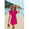 image:imageEkouaer Womens Cover Ups Casual Swimsuit Coverups Flowy Tie Waist Beach Cover Up DressHot Pink