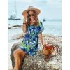 image:imageEkouaer Womens Cover Ups Casual Swimsuit Coverups Flowy Tie Waist Beach Cover Up DressIndigo Ink Bloom