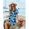 image:imageEkouaer Womens Cover Ups Casual Swimsuit Coverups Flowy Tie Waist Beach Cover Up DressIndigo Tiedye