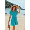 image:imageEkouaer Womens Cover Ups Casual Swimsuit Coverups Flowy Tie Waist Beach Cover Up DressPeacock Blue