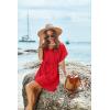 image:imageEkouaer Womens Cover Ups Casual Swimsuit Coverups Flowy Tie Waist Beach Cover Up DressRed