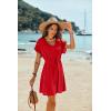 image:imageEkouaer Womens Cover Ups Casual Swimsuit Coverups Flowy Tie Waist Beach Cover Up DressRed