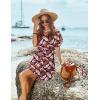 image:imageEkouaer Womens Cover Ups Casual Swimsuit Coverups Flowy Tie Waist Beach Cover Up DressRed Leaf