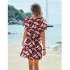 image:imageEkouaer Womens Cover Ups Casual Swimsuit Coverups Flowy Tie Waist Beach Cover Up DressRed Leaf