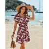 image:imageEkouaer Womens Cover Ups Casual Swimsuit Coverups Flowy Tie Waist Beach Cover Up DressRed Leaf