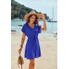 image:imageEkouaer Womens Cover Ups Casual Swimsuit Coverups Flowy Tie Waist Beach Cover Up DressSnorkel Blue