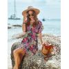 image:imageEkouaer Womens Cover Ups Casual Swimsuit Coverups Flowy Tie Waist Beach Cover Up DressTropical Leaf