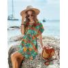 image:imageEkouaer Womens Cover Ups Casual Swimsuit Coverups Flowy Tie Waist Beach Cover Up DressTropical Print