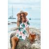 image:imageEkouaer Womens Cover Ups Casual Swimsuit Coverups Flowy Tie Waist Beach Cover Up DressWhite Pink Floral